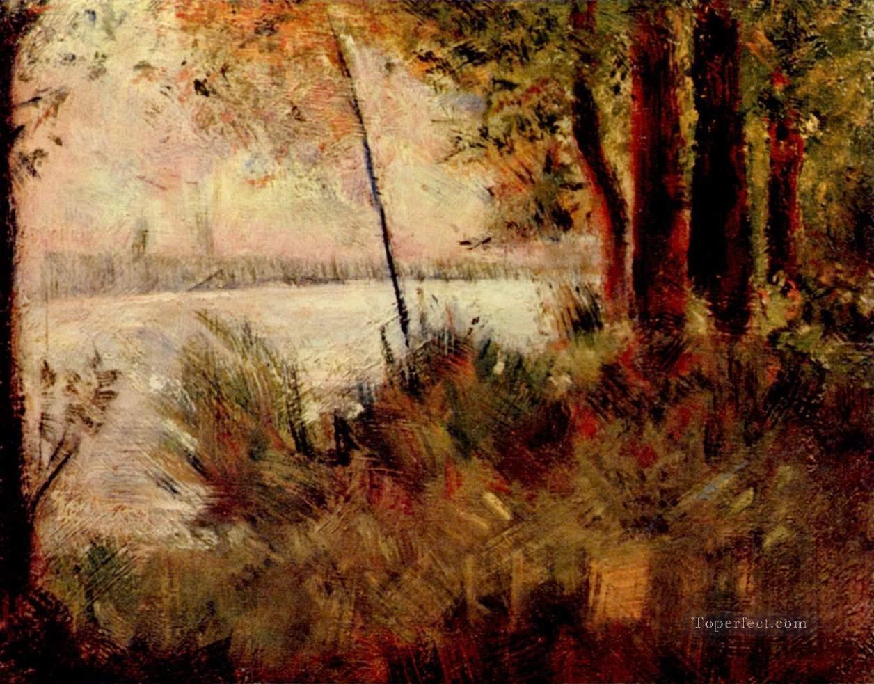 grassy riverbank 1881 Oil Paintings